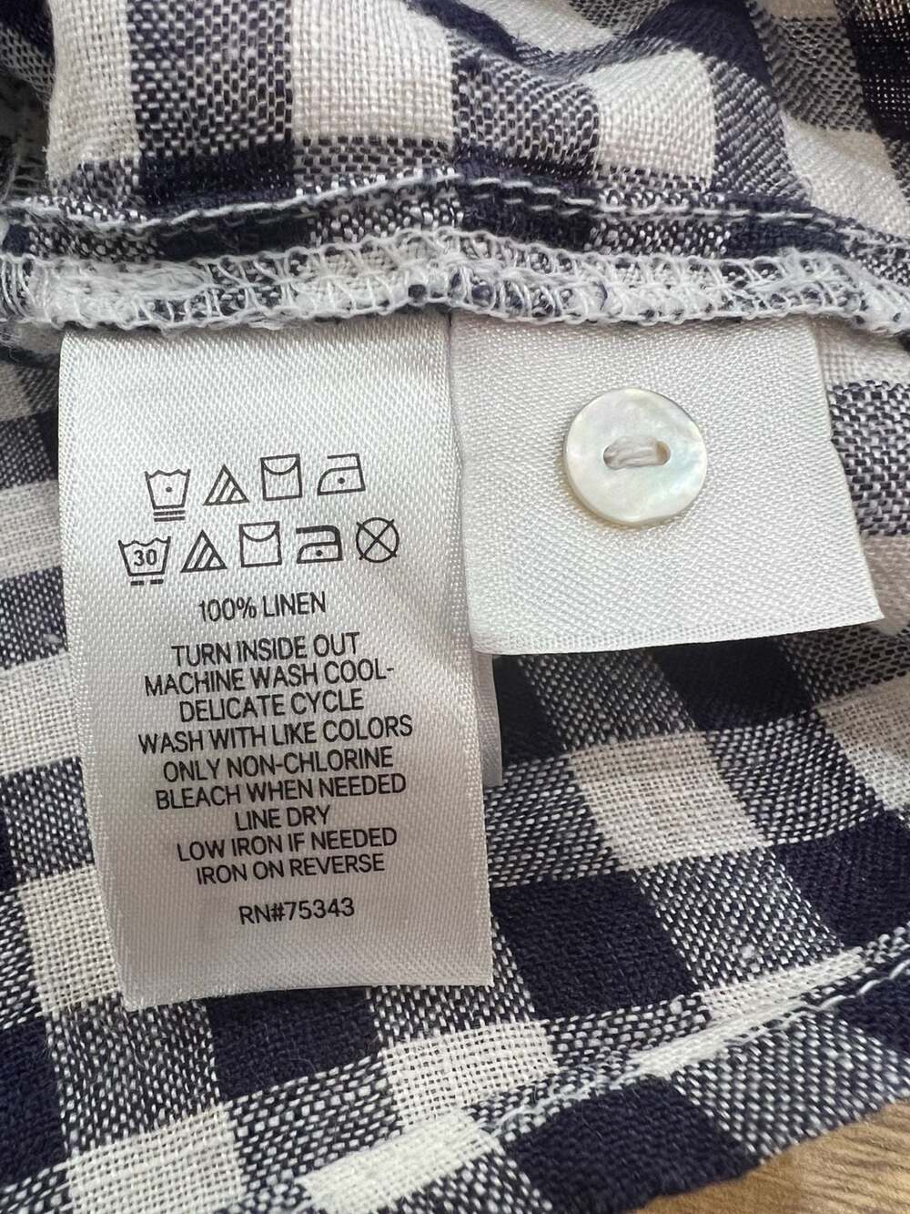 C&C California Women's Linen Short Sleeve Button Down Gingham Shirt Size M - Picture 9 of 10